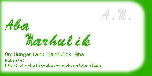 aba marhulik business card